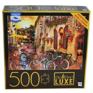 Biking in Tuscany 500 Piece Puzzle MB Big Ben Luxe Premium Quality Blue Board